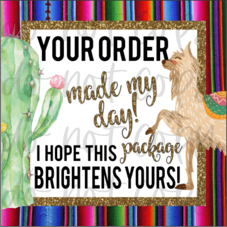 RTS 2.5 INCH STICKERS YOU MADE MY DAY PACKAGING BUSINESS STICKER 100 PACKS - Do it yourself Transfers