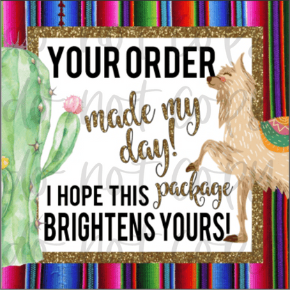 RTS 2.5 INCH STICKERS YOU MADE MY DAY PACKAGING BUSINESS STICKER 100 PACKS - Do it yourself Transfers