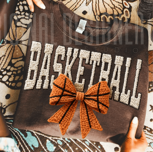 RTS BASKETBALL BOW FAUX DTF DIRECT TO FILM transfers ADULT 10X12 - Do it yourself Transfers