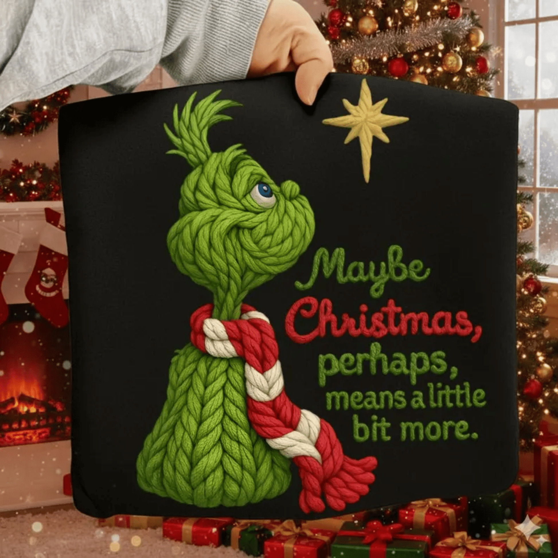 RTS MAYBE CHRISTMAS PERHAPS MEANS A LITTLE MORE GREEN MAN FAUX DTF DIRECT TO FILM transfers ADULT 10X12 - Do it yourself Transfers